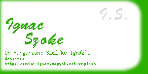 ignac szoke business card